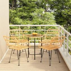 Ensemble &agrave; manger de jardin 5pcs R&eacute;sine tress&eacute;e
