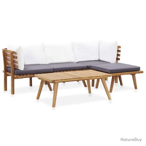 Salon de jardin 5 pcs bois d'acacia solide