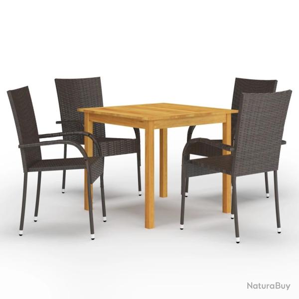 Ensemble � manger de jardin 5 pcs Marron