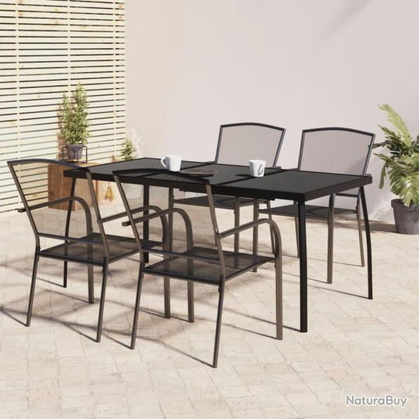 Ensemble � manger de jardin 5 pcs anthracite acier
