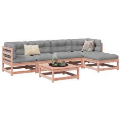 Salon de jardin 6 pcs bois massif sapin de douglas alsavelo
