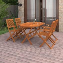 Ensemble &agrave; manger de jardin 5 pcs Bois d'acacia solide alsavelo