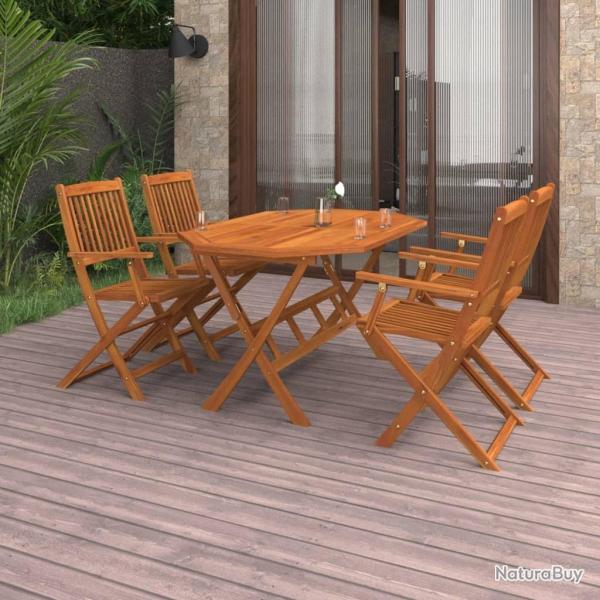 Ensemble � manger de jardin 5 pcs Bois d'acacia solide alsavelo