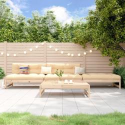 Salon de jardin 4 pcs bois massif de pin alsavelo