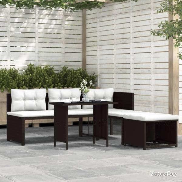 Salon de jardin 4 pcs R�sine tress�e Marron alsavelo