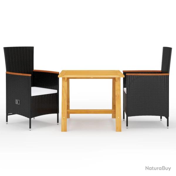 Ensemble � manger de jardin 3 pcs Noir