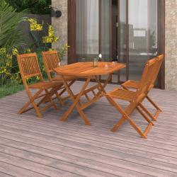 Ensemble &agrave; manger de jardin 5 pcs Bois d'acacia solide alsavelo
