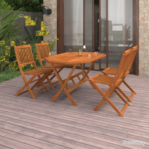 Ensemble � manger de jardin 5 pcs Bois d'acacia solide alsavelo