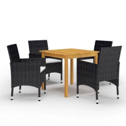 Ensemble &agrave; manger de jardin 5 pcs Noir