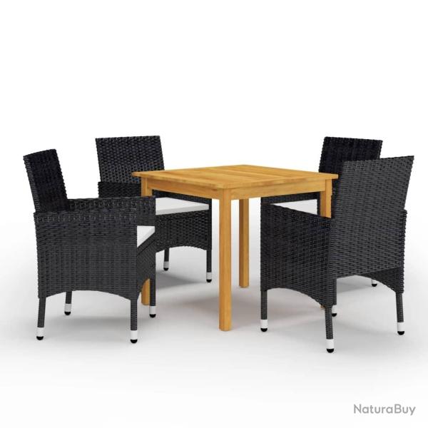 Ensemble � manger de jardin 5 pcs Noir alsavelo
