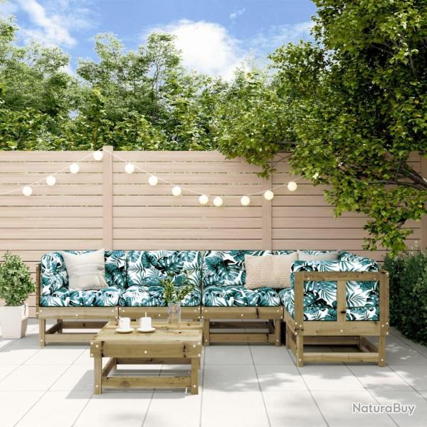 Salon de jardin 6 pcs bois de pin impr�gn�