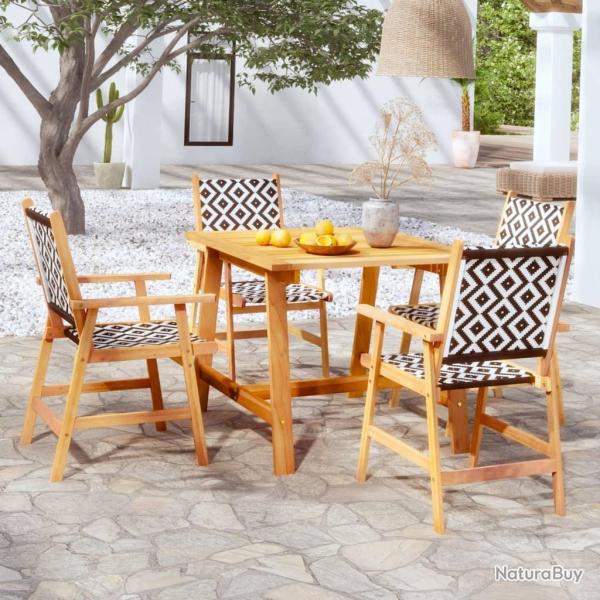 Ensemble � manger de jardin 5 pcs Bois d'acacia solide alsavelo