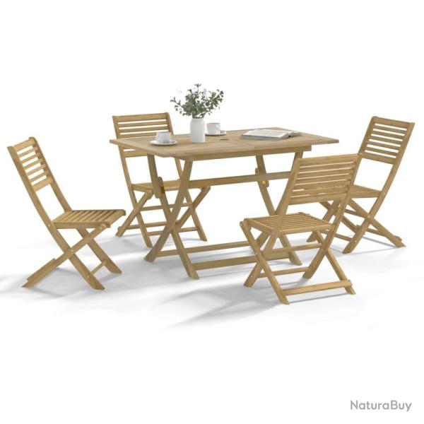 Ensemble � manger de jardin 5 pcs Bois d'acacia solide alsavelo