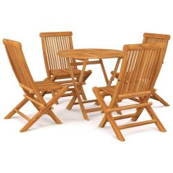 Ensemble &agrave; manger de jardin 5 pcs Bois de teck massif