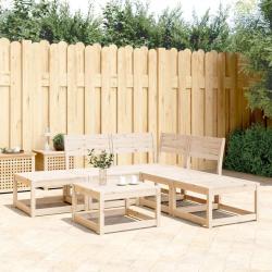 Salon de jardin 5 pcs bois de pin massif alsavelo