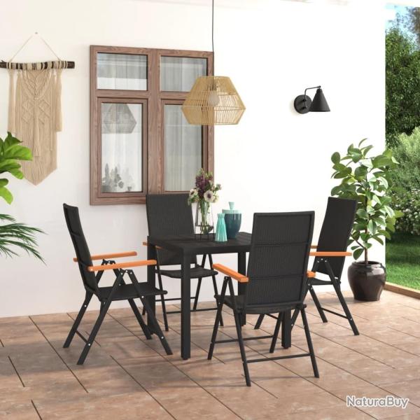 Ensemble � manger de jardin 5 pcs noir et marron alsavelo