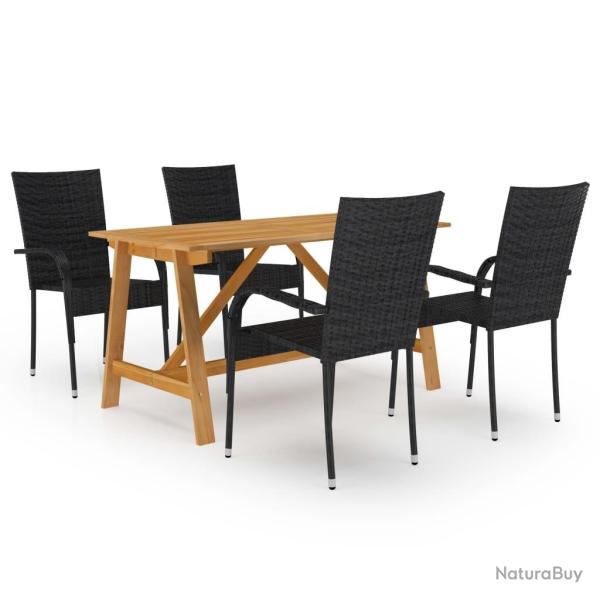 Ensemble � manger de jardin 5 pcs Noir