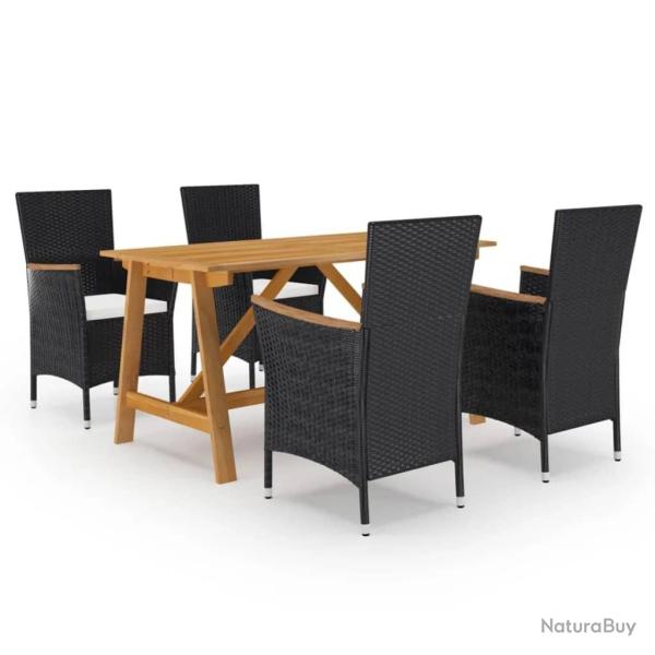 Ensemble � manger de jardin 5 pcs Noir alsavelo