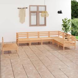 Salon de jardin 7 pcs Bois de pin massif alsavelo