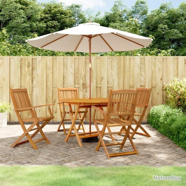 salle � manger de jardin 5 pcs bois d'acacia solide alsavelo