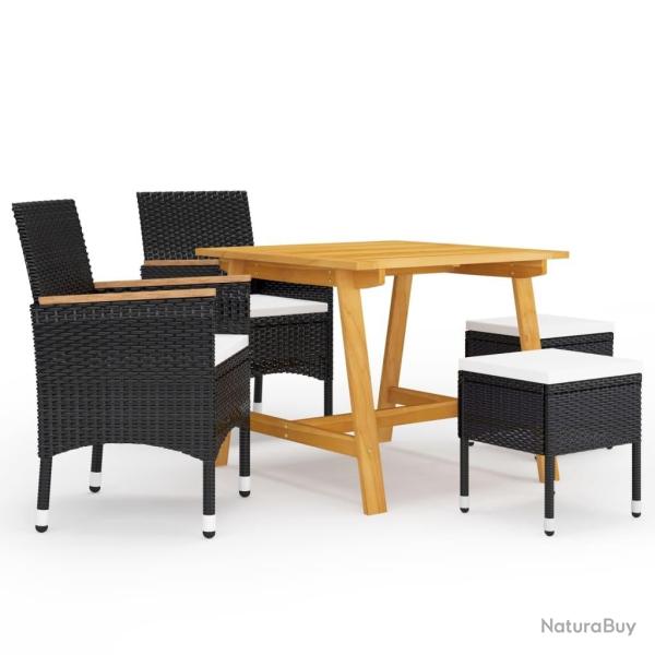Ensemble � manger de jardin 5 pcs Noir alsavelo