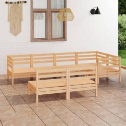 Salon de jardin 7 pcs Bois de pin massif alsavelo
