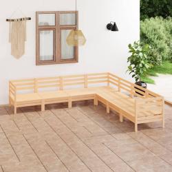 Salon de jardin 7 pcs Bois de pin massif alsavelo