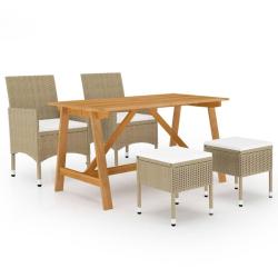 Ensemble &agrave; manger de jardin 5 pcs Beige