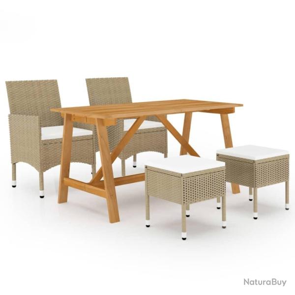 Ensemble  manger de jardin 5 pcs Beige alsavelo