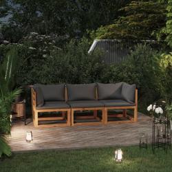 Canap&eacute; de jardin &agrave; 3 places avec coussin Bois d'acacia massif
