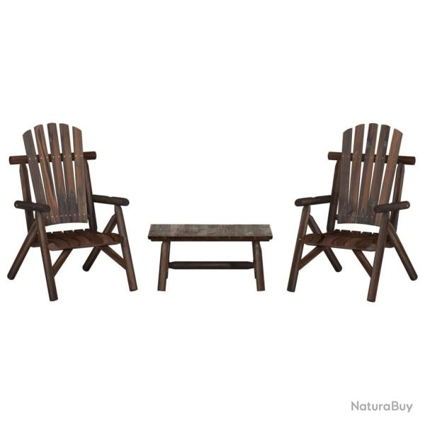 salon de jardin 3 pcs bois massif d'�pic�a alsavelo