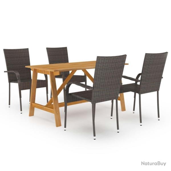 Ensemble � manger de jardin 5 pcs Marron alsavelo