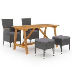 Ensemble &agrave; manger de jardin 5 pcs Gris