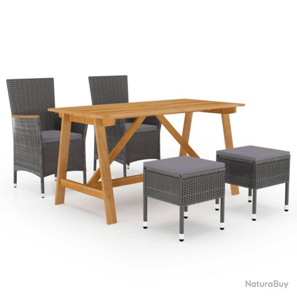 Ensemble � manger de jardin 5 pcs Gris alsavelo