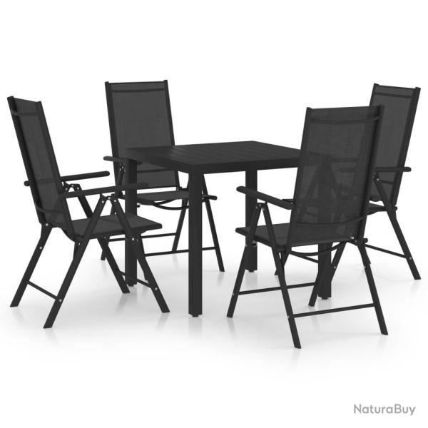 Ensemble � manger de jardin 5 pcs aluminium noir