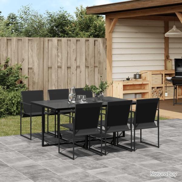 Ensemble � manger de jardin 7 pcs noir textil�ne