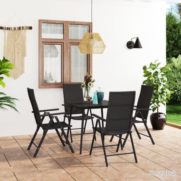 Ensemble � manger de jardin 5 pcs noir alsavelo