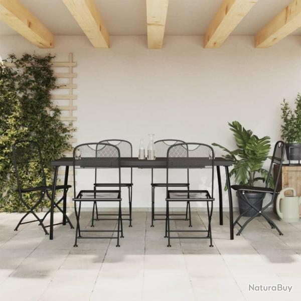 Ensemble � manger de jardin 7 pcs anthracite m�tal maille