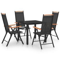 Ensemble &agrave; manger de jardin 5 pcs aluminium noir