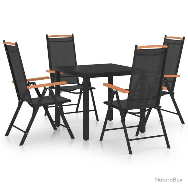 Ensemble � manger de jardin 5 pcs aluminium noir