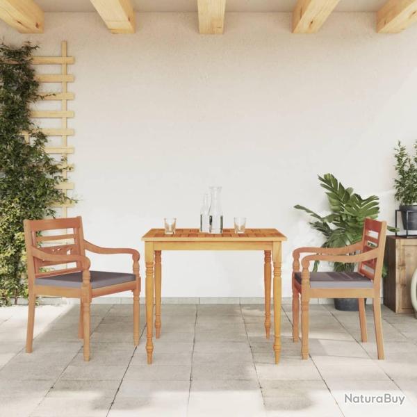 Ensemble � manger de jardin avec coussins gris fonc� 3 pcs alsavelo