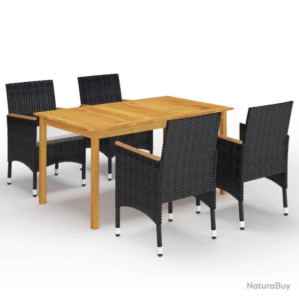 Ensemble � manger de jardin 5 pcs Noir alsavelo
