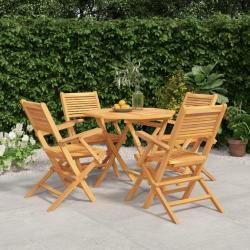 Ensemble &agrave; manger de jardin 5 pcs Bois de teck massif alsavelo