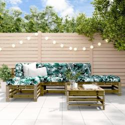 Salon de jardin 6 pcs bois de pin impr&eacute;gn&eacute;