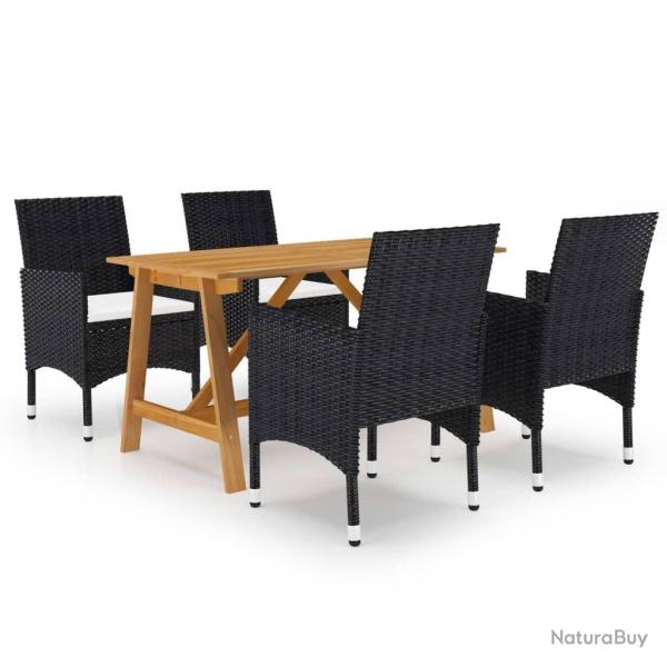 Ensemble � manger de jardin 5 pcs Noir alsavelo