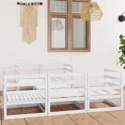 Salon de jardin 6 pcs Blanc Bois de pin massif