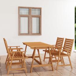 Ensemble &agrave; manger de jardin 5 pcs Bois d'acacia solide