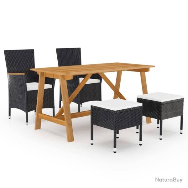 Ensemble  manger de jardin 5 pcs Noir alsavelo