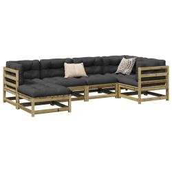 Salon de jardin 6 pcs bois de pin impr&eacute;gn&eacute;