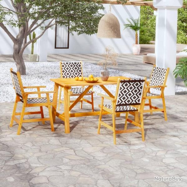 Ensemble � manger de jardin 5 pcs Bois d'acacia solide alsavelo